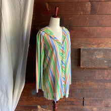 Load image into Gallery viewer, 70s Vintage Colorful Stripe Hooded Jacket
