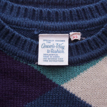 Load image into Gallery viewer, Multicolored Diamond Pattern Knit Sweater
