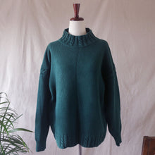 Load image into Gallery viewer, Green Chunky Knit Turtleneck Sweater
