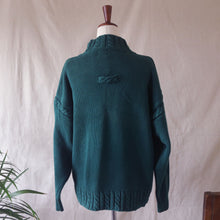 Load image into Gallery viewer, Green Chunky Knit Turtleneck Sweater
