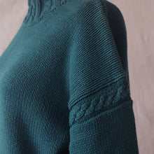 Load image into Gallery viewer, Green Chunky Knit Turtleneck Sweater
