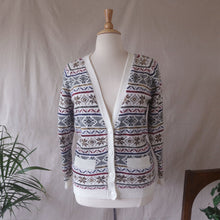 Load image into Gallery viewer, Chunky Knit Fuzzy Patterned Stripe Cardigan
