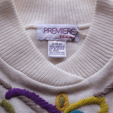 Load image into Gallery viewer, Chunky Hand-Embroidered Off-White Knit Sweater
