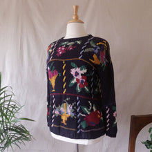 Load image into Gallery viewer, Emroidered Floral Arrangements Chunky Knit Sweater
