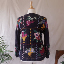 Load image into Gallery viewer, Emroidered Floral Arrangements Chunky Knit Sweater

