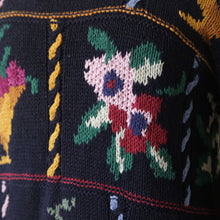Load image into Gallery viewer, Emroidered Floral Arrangements Chunky Knit Sweater
