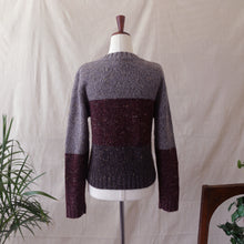 Load image into Gallery viewer, V-Neck Colorblocked Charcoal Sweater

