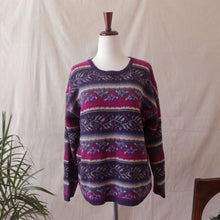 Load image into Gallery viewer, Floral and Berry Stripe Embroidered Sweater
