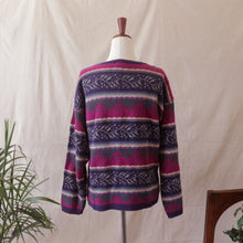 Load image into Gallery viewer, Floral and Berry Stripe Embroidered Sweater
