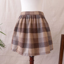 Load image into Gallery viewer, Brown Tweed Check Beige Mini Skirt

