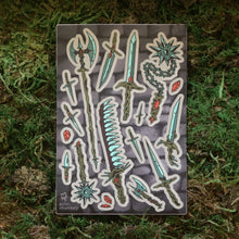 Load image into Gallery viewer, Dark Fantasy Weapons Vinyl Sticker Sheet
