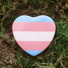 Load image into Gallery viewer, Trans Flag Heart Button Pin
