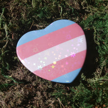 Load image into Gallery viewer, Trans Flag Heart Button Pin
