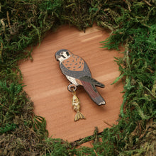 Load image into Gallery viewer, Kestrel and Fish Enamel Pin
