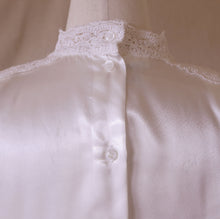 Load image into Gallery viewer, Boxy White Satin and Lace Blouse
