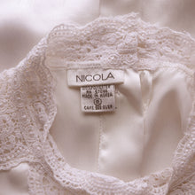 Load image into Gallery viewer, Boxy White Satin and Lace Blouse
