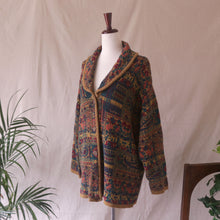 Load image into Gallery viewer, Ornate Knit Cardigan with Metallic Yarns
