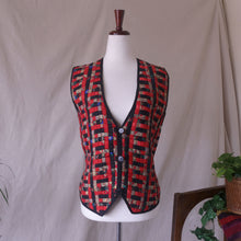 Load image into Gallery viewer, Woven Red and Black Vest
