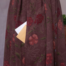 Load image into Gallery viewer, Shortsleeve Brown Floral Button-Front Maxi Dress
