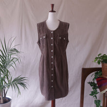Load image into Gallery viewer, Olive Corduroy Button-Front Mini Dress
