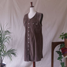 Load image into Gallery viewer, Olive Corduroy Button-Front Mini Dress
