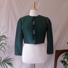 Load image into Gallery viewer, Quilted Cropped Iridescent Green Jacket
