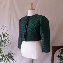 Load image into Gallery viewer, Quilted Cropped Iridescent Green Jacket
