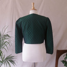 Load image into Gallery viewer, Quilted Cropped Iridescent Green Jacket
