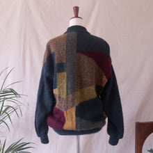 Load image into Gallery viewer, Patchwork Pattern Knit Green Cardigan
