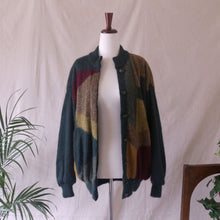 Load image into Gallery viewer, Patchwork Pattern Knit Green Cardigan
