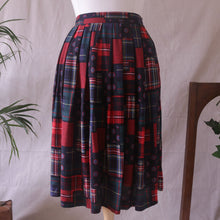 Load image into Gallery viewer, Patchwork Print Plaid Midi Skirt
