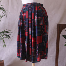 Load image into Gallery viewer, Patchwork Print Plaid Midi Skirt
