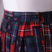 Load image into Gallery viewer, Patchwork Print Plaid Midi Skirt
