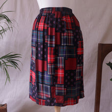 Load image into Gallery viewer, Patchwork Print Plaid Midi Skirt
