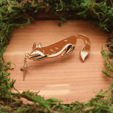 Load image into Gallery viewer, Fox &amp; Dagger Enamel Pin
