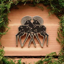 Load image into Gallery viewer, Starry Twin Fawns Enamel Pin
