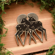 Load image into Gallery viewer, Starry Twin Fawns Enamel Pin
