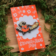 Load image into Gallery viewer, Skunk and Slug Enamel Pin
