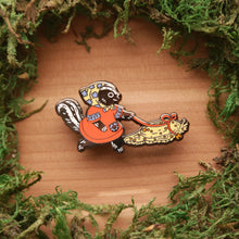 Load image into Gallery viewer, Skunk and Slug Enamel Pin
