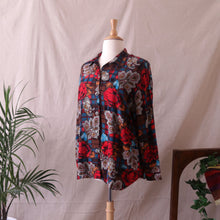 Load image into Gallery viewer, Plaid Paisley and Rose Print Blouse (2X)
