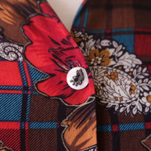 Load image into Gallery viewer, Plaid Paisley and Rose Print Blouse (2X)
