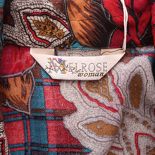 Load image into Gallery viewer, Plaid Paisley and Rose Print Blouse (2X)
