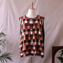 Load image into Gallery viewer, Checkered Autumnal Knit Sweater Vest (4X)
