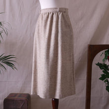 Load image into Gallery viewer, Oatmeal Tweed Shift Midi Skirt (S)
