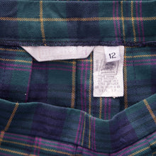 Load image into Gallery viewer, Pleated Plaid Blue &amp; Green Knee-Length Skirt (M)
