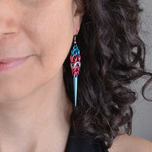 Load image into Gallery viewer, Chainmail Transgender Spike Earrings
