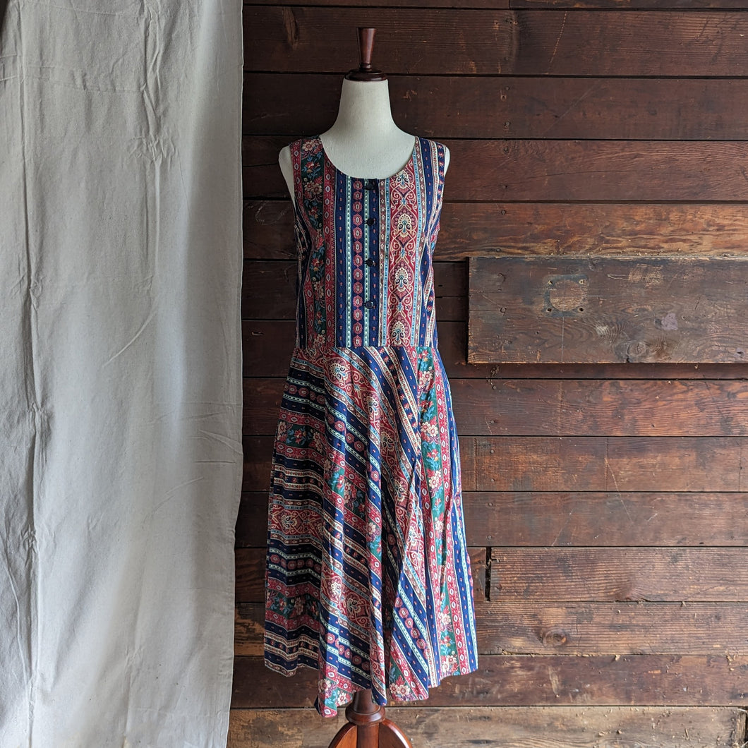 90s Vintage Homemade Cotton Jumper Dress