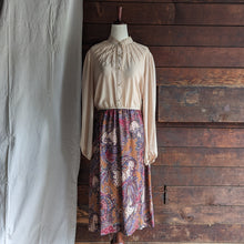 Load image into Gallery viewer, 70s Vintage Paisley Polyester Midi Dress
