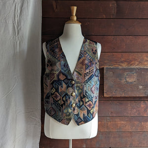 90s Vintage Plus Size Tapestry Vest