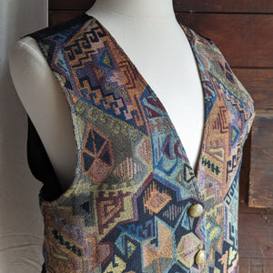 90s Vintage Plus Size Tapestry Vest